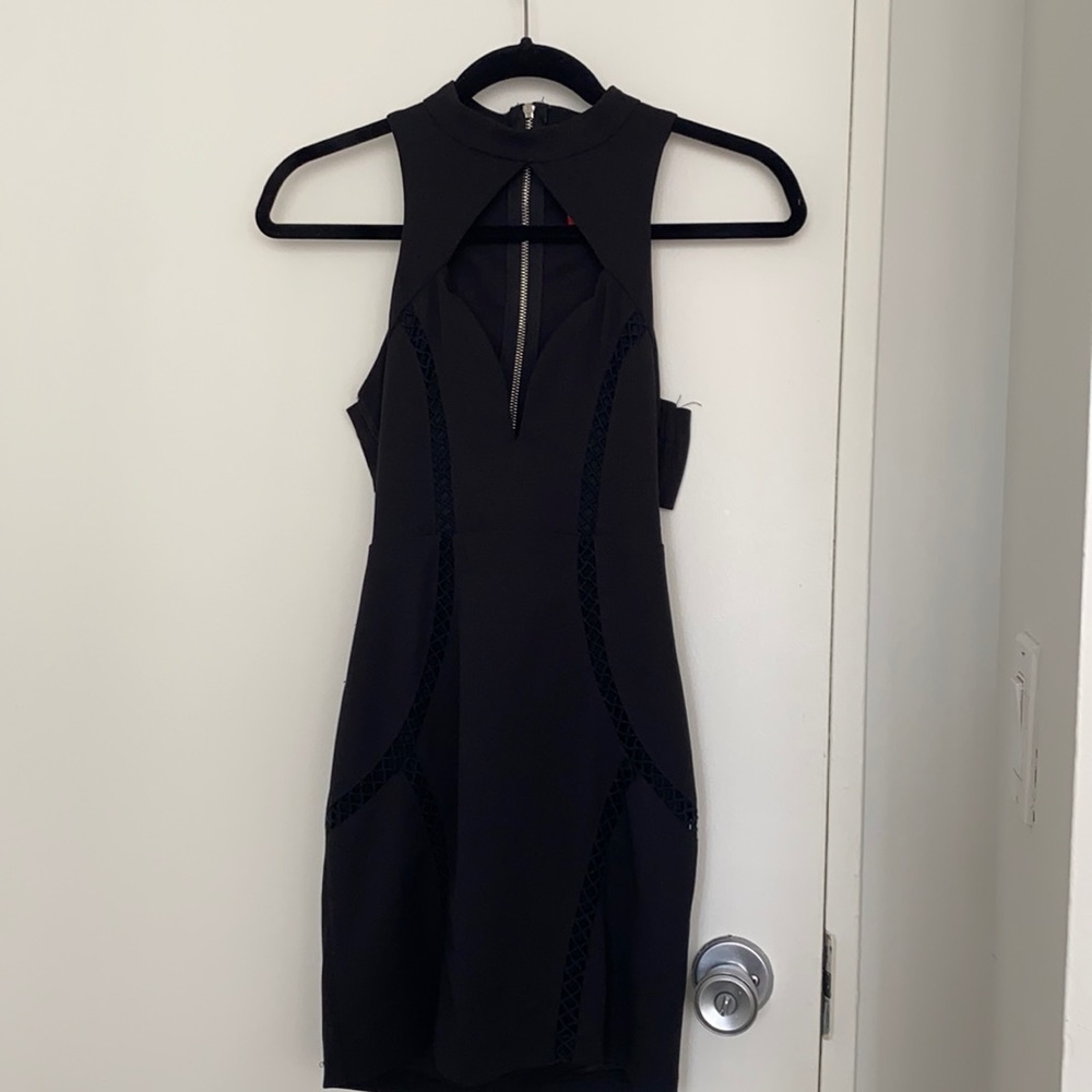 Open back mini black dress. Size S
